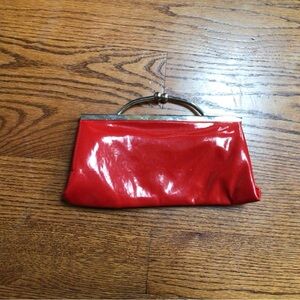 Red Leather Clutch Bag